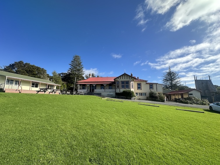 Picture of grass area in front of the lodge